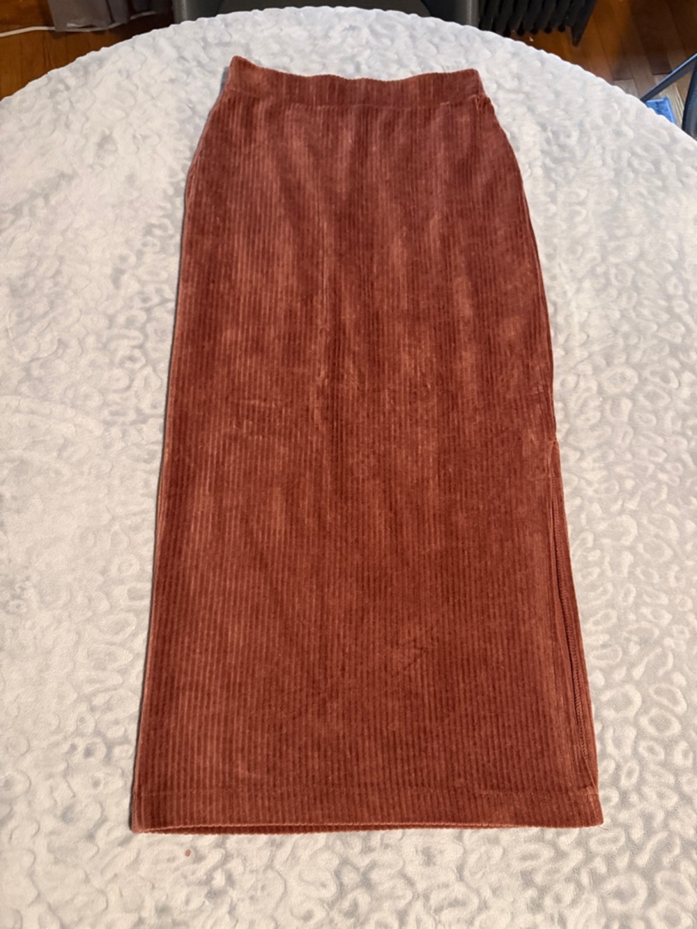 Free People Corduroy Pencil Skirt in Rust